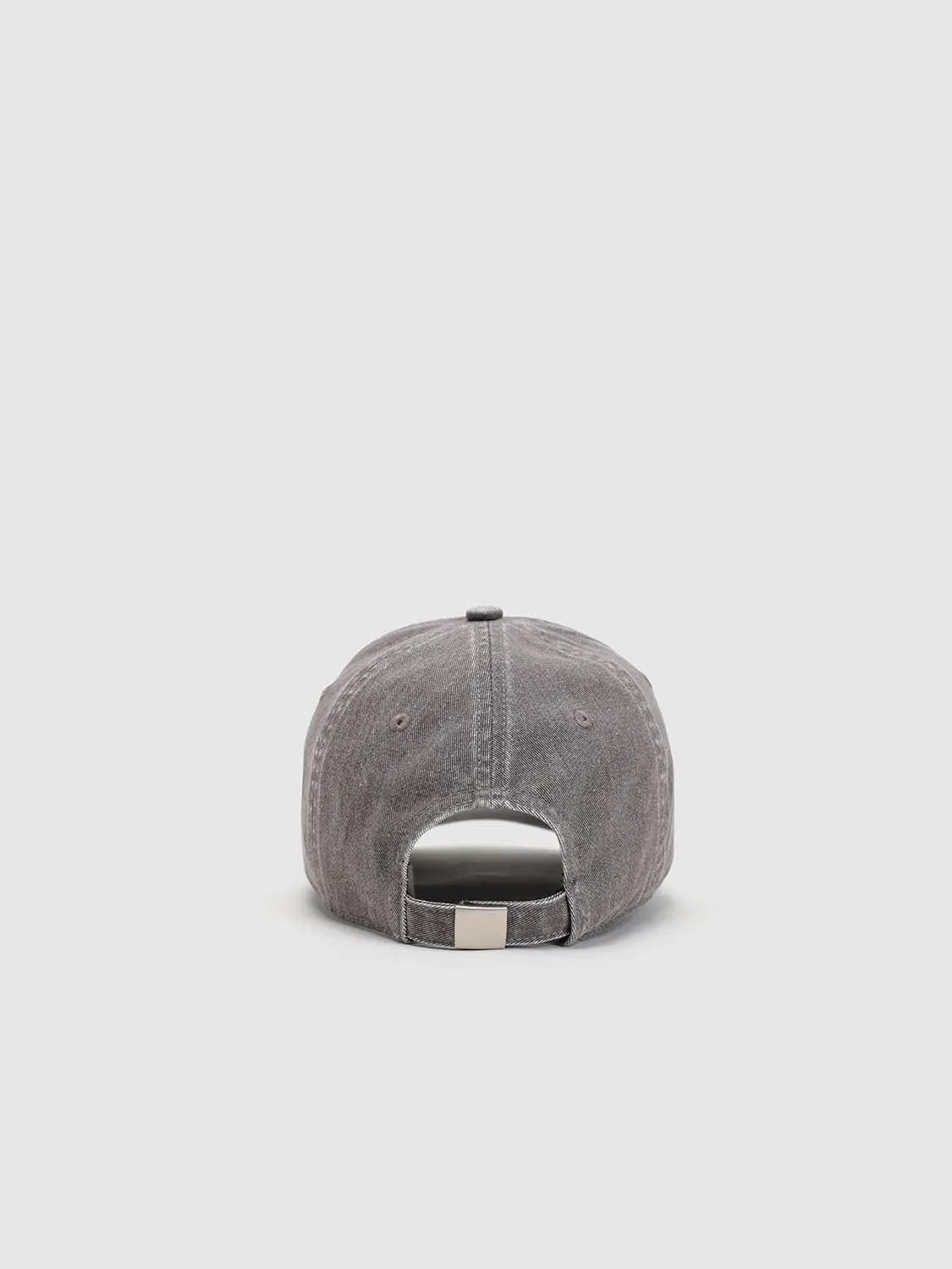 Text Embroidered Washed Cotton Baseball Cap