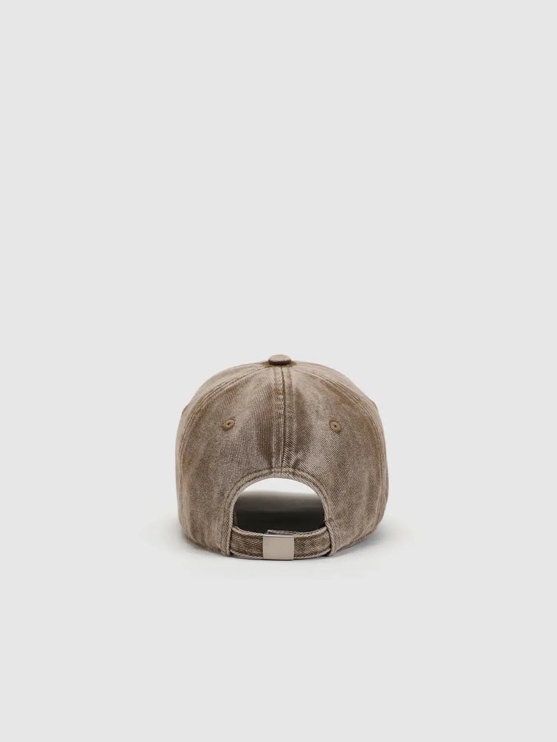 Text Embroidered Washed Cotton Baseball Cap