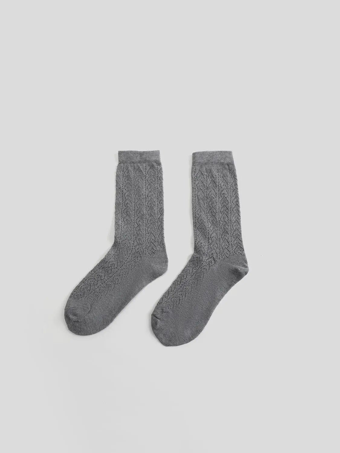 Cable Knit Cotton Blend Socks