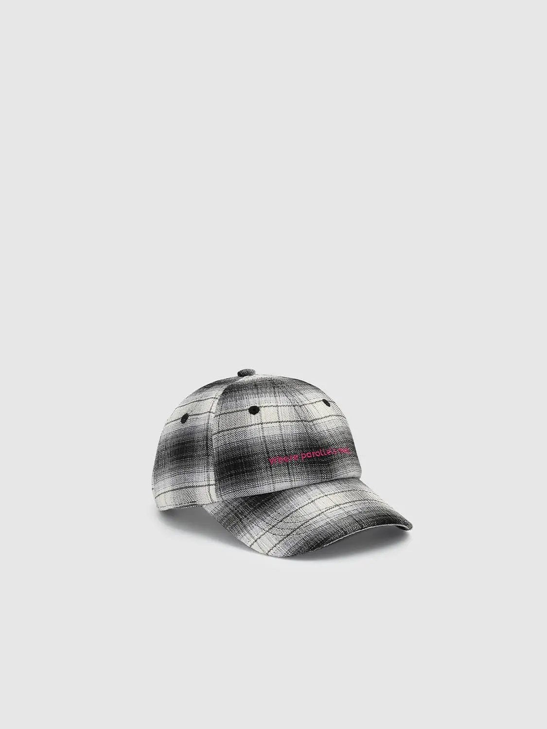 Checked Gradient Embroidered Baseball Cap