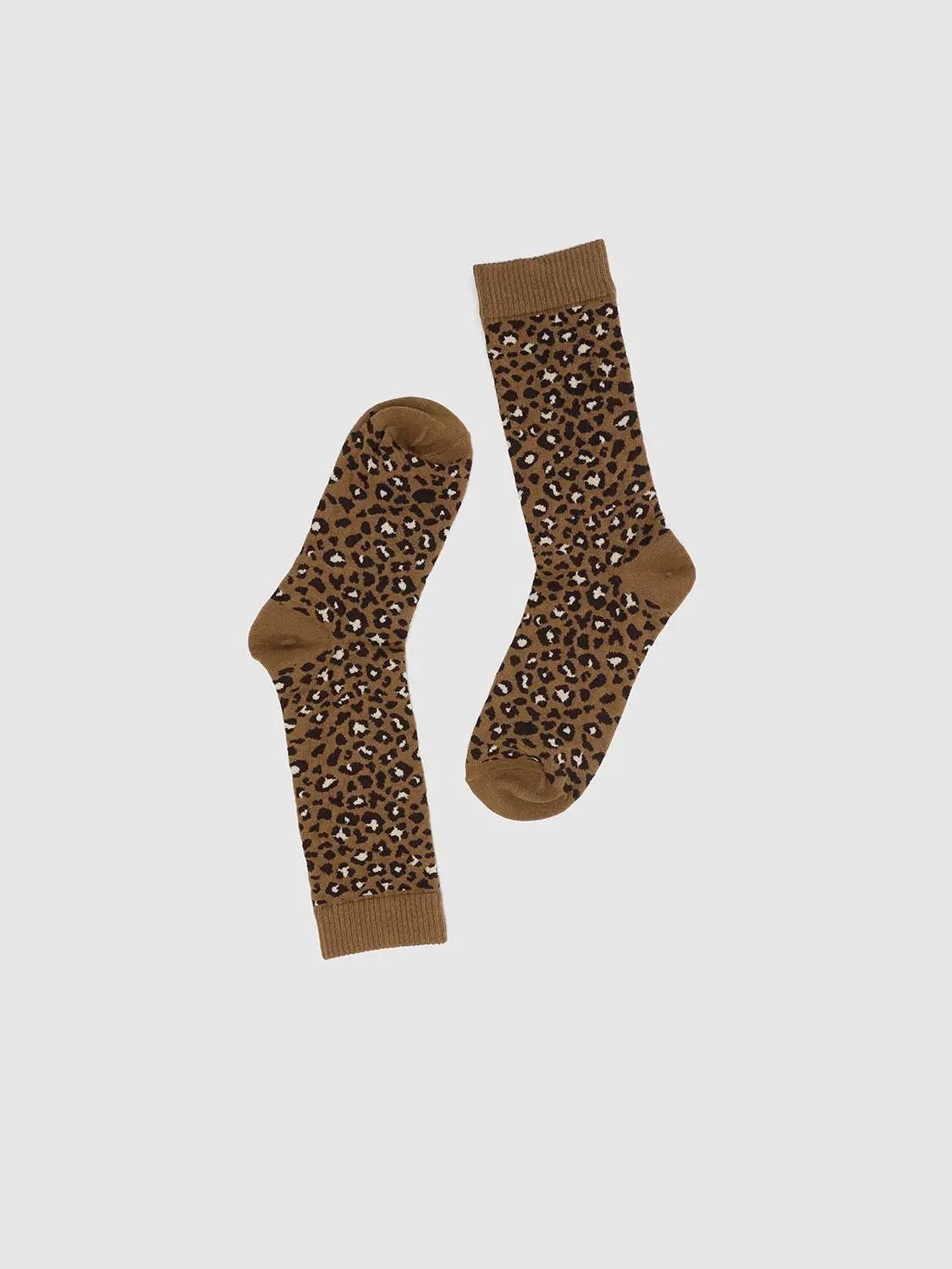 Ribbed Animal Print Socks