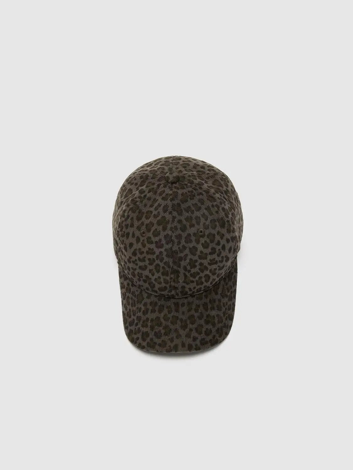 Leopard Print Cotton Cap with Curved Brim