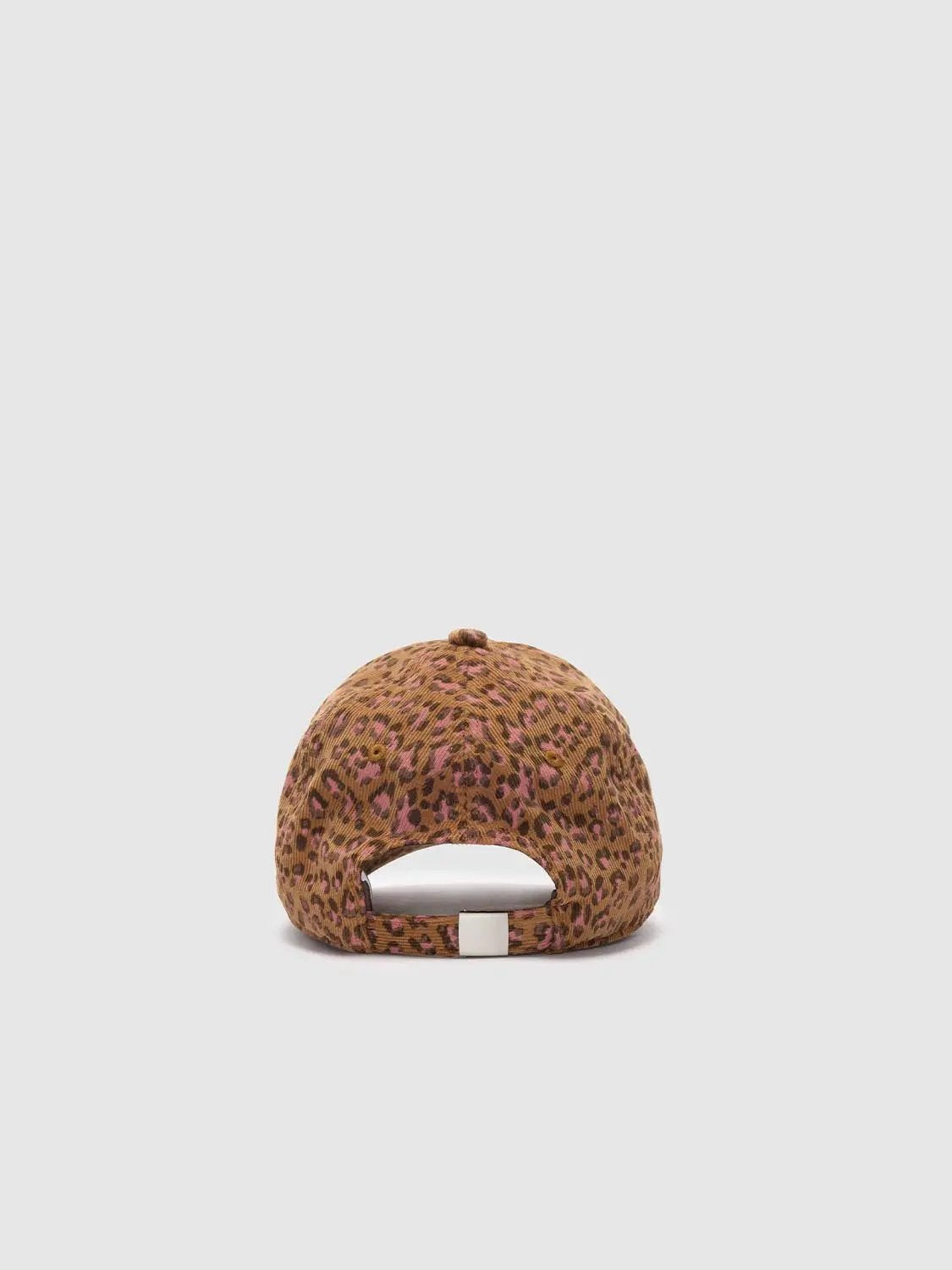 Leopard Print Cotton Cap with Curved Brim