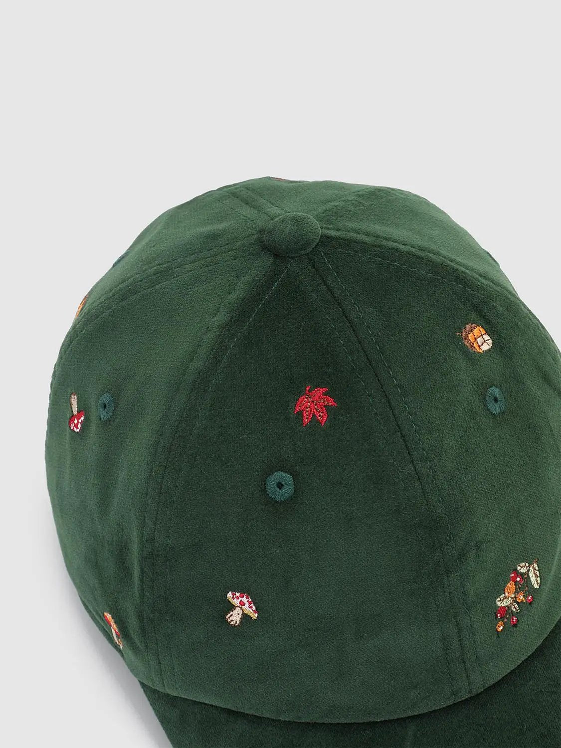 Embroidered Mushroom Cotton Baseball Cap