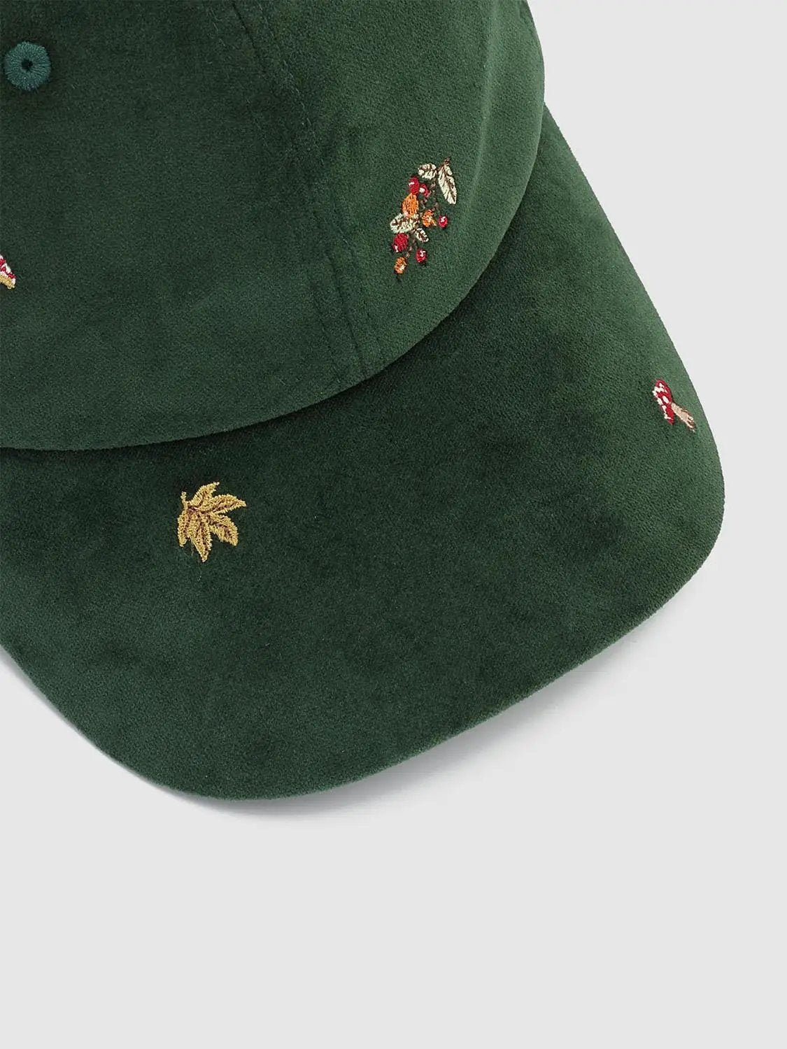 Embroidered Mushroom Cotton Baseball Cap