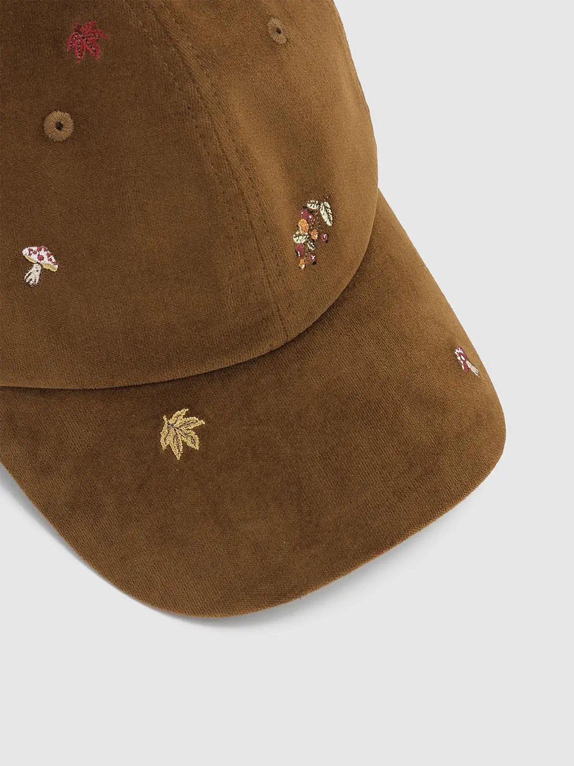 Embroidered Mushroom Cotton Baseball Cap