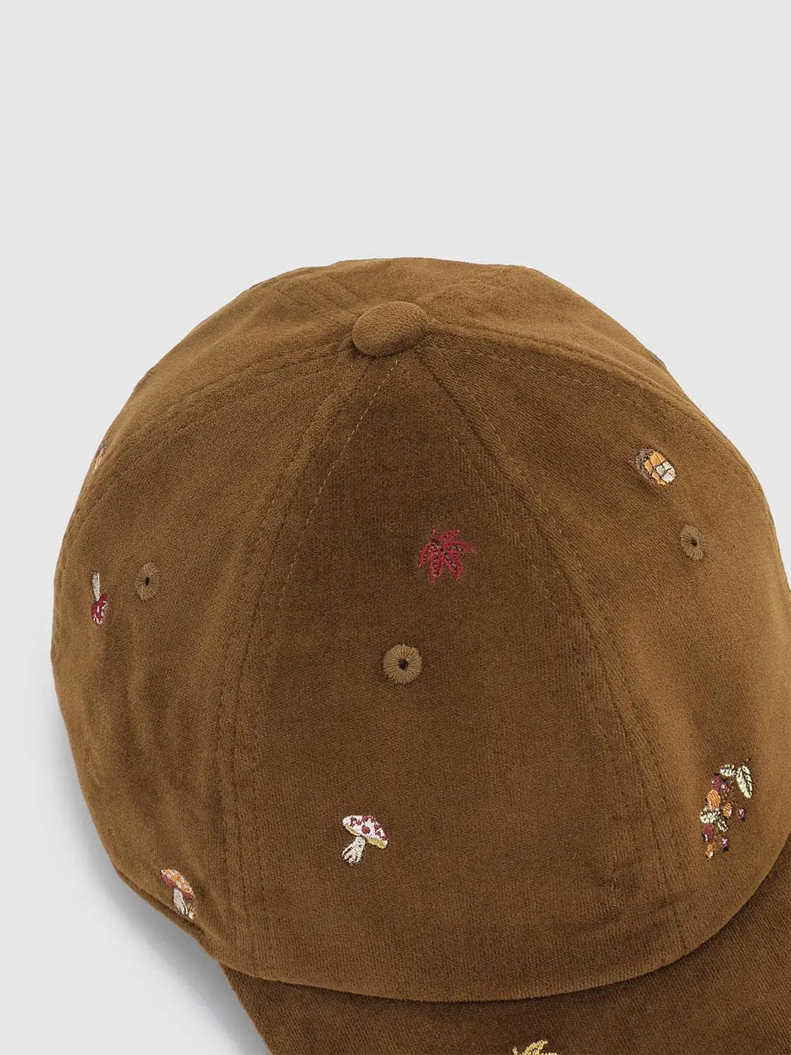 Embroidered Mushroom Cotton Baseball Cap