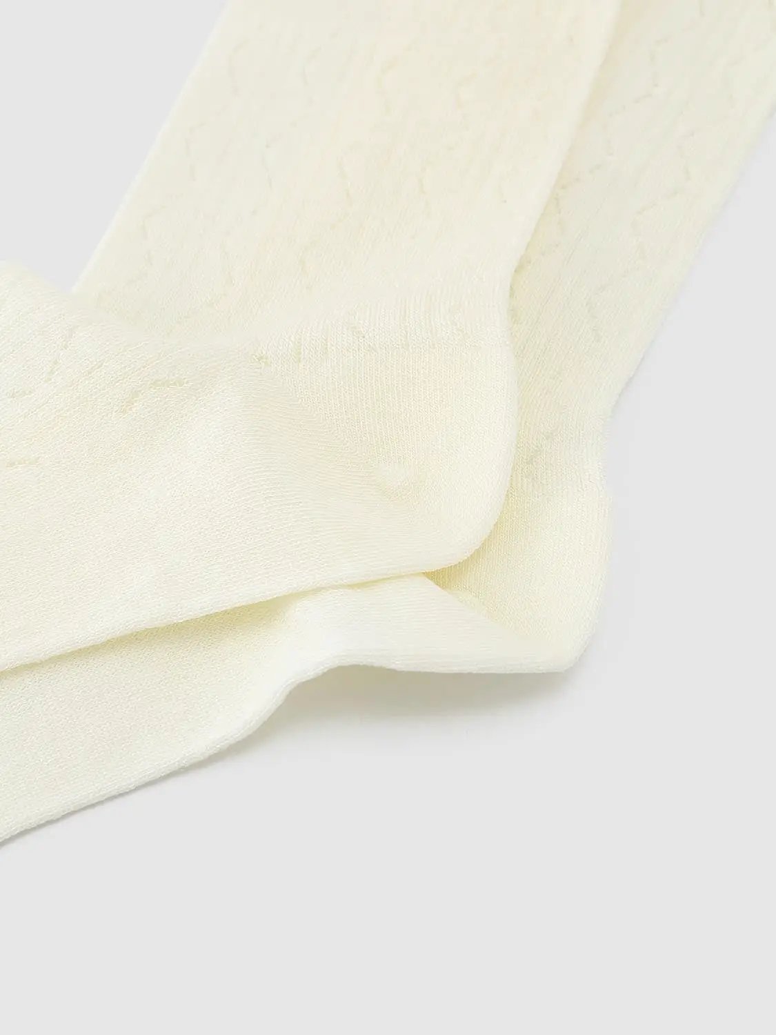 Printed Cuff Textured Knit Socks