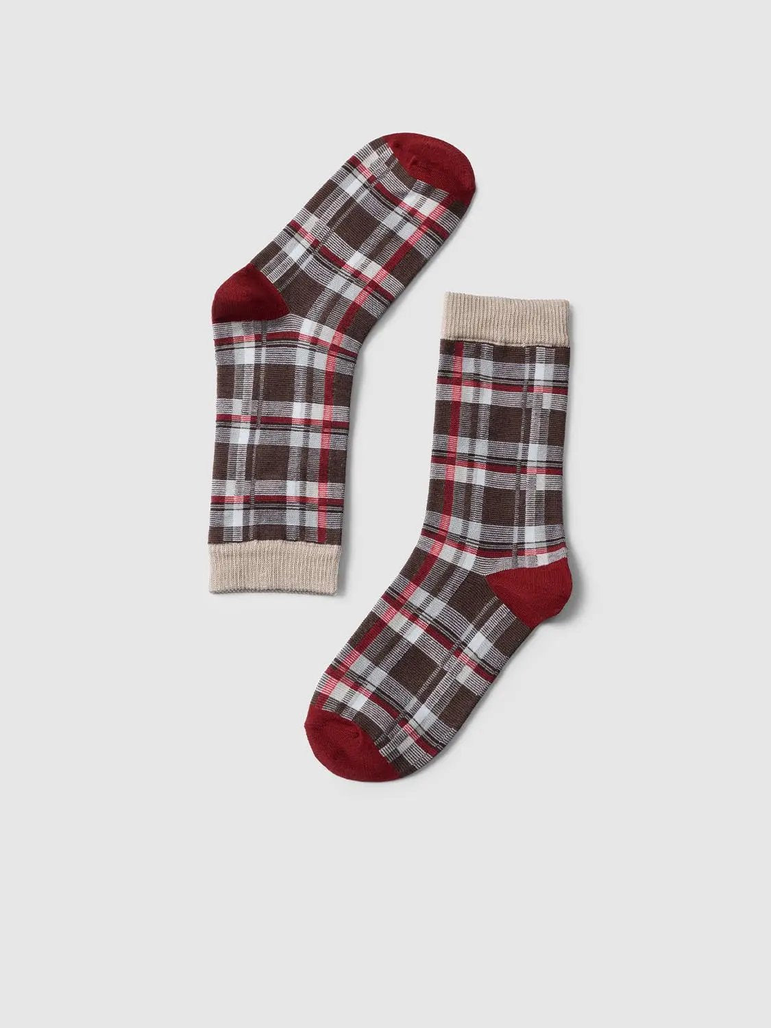 Checked Pattern Crew Socks