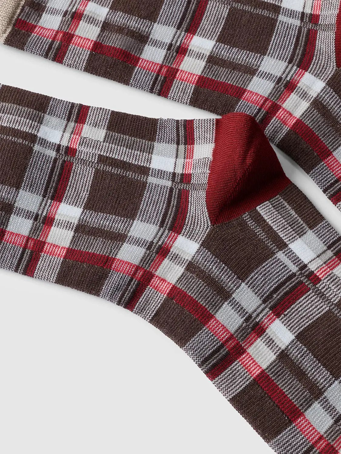 Checked Pattern Crew Socks