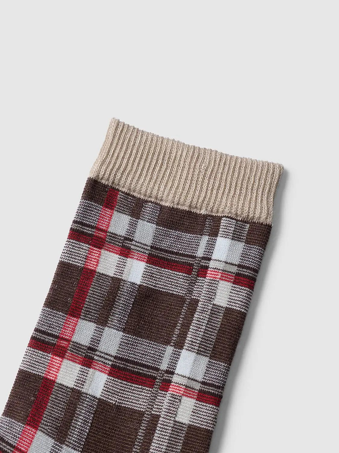 Checked Pattern Crew Socks