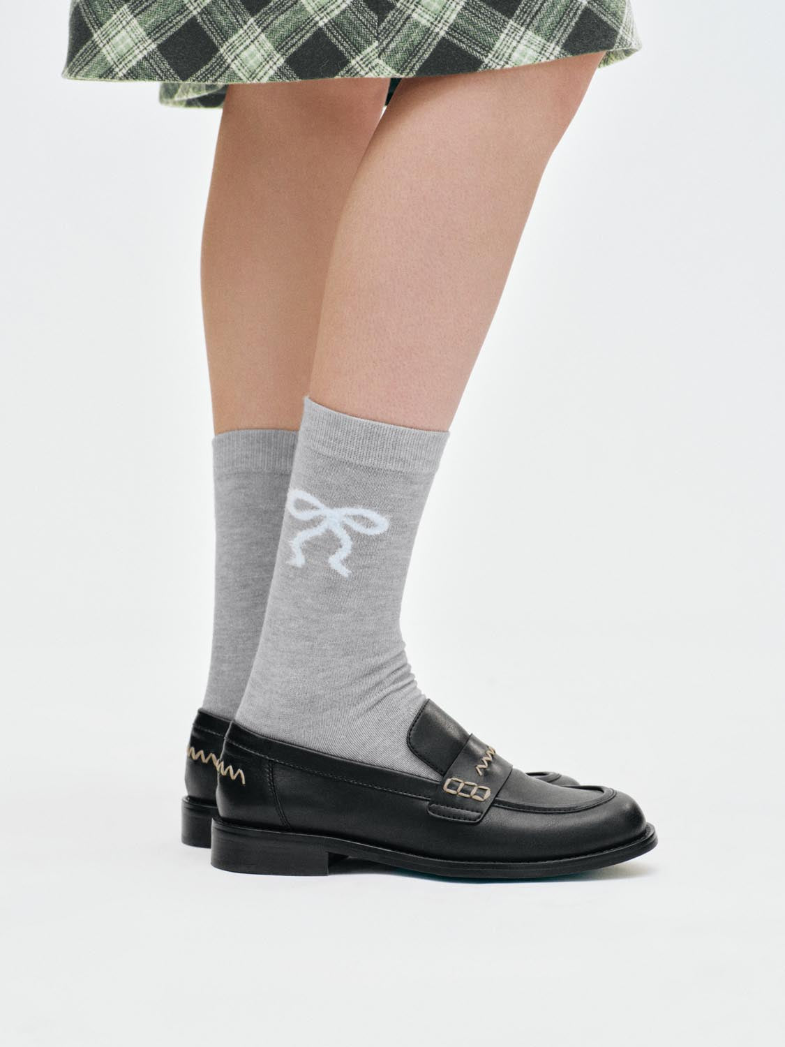 Bow Print Medium Thickness Socks