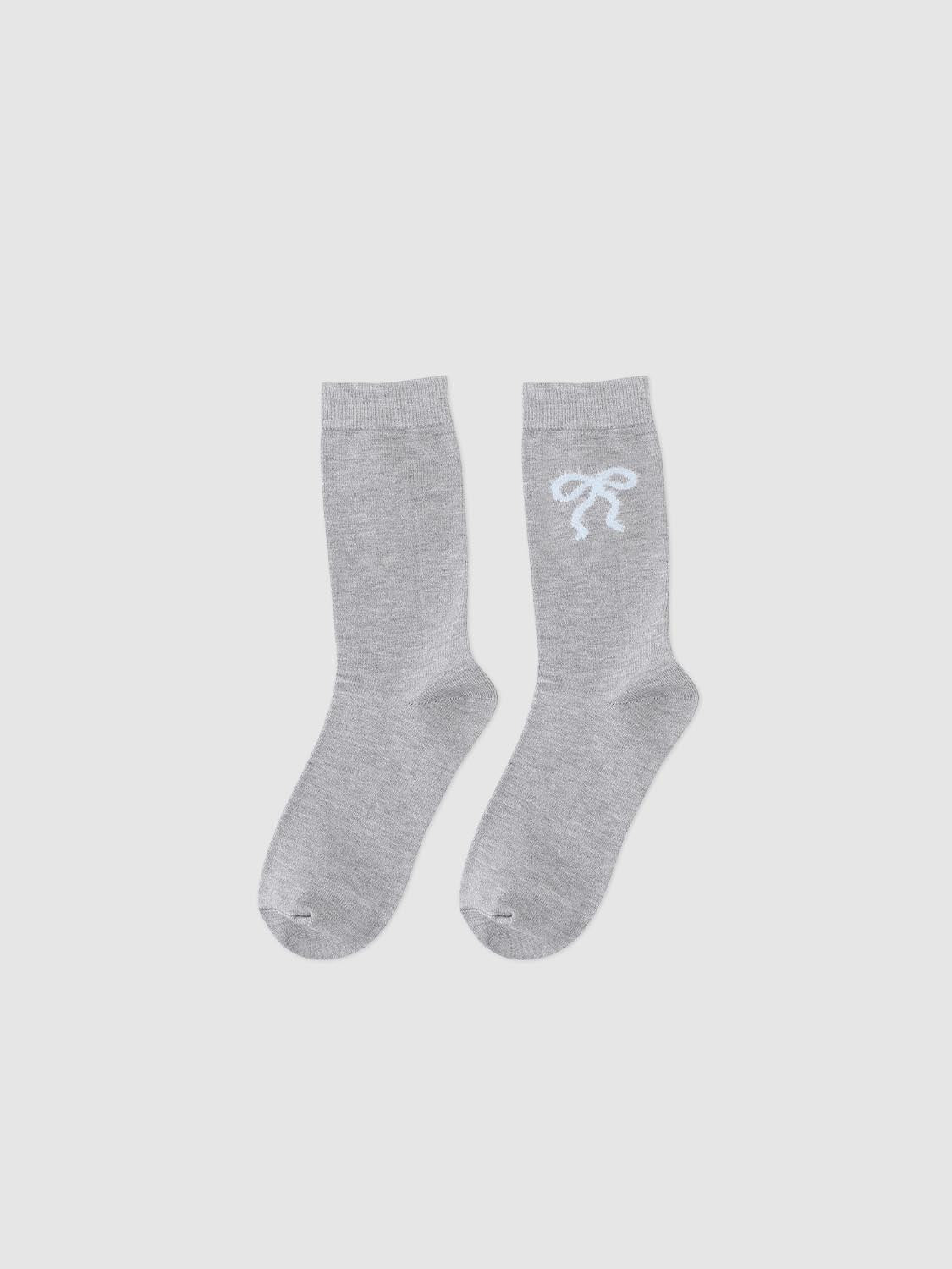 Bow Print Medium Thickness Socks