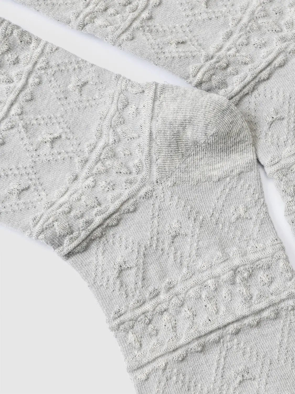 Textured Cotton Blend Bow Socks