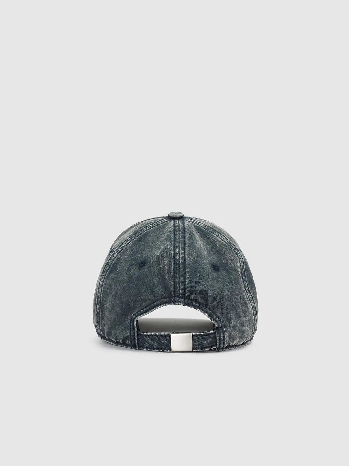 Washed Text Embroidered Cotton Baseball Cap