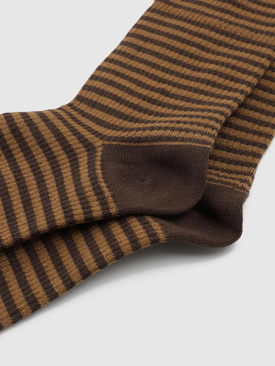 Horizontal Striped Cotton Blend Knit Socks