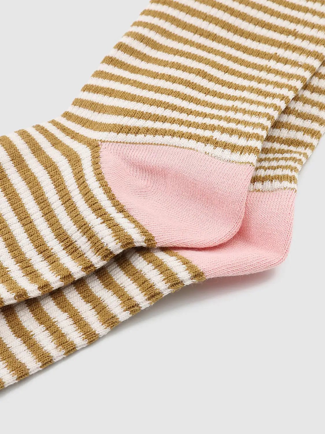 Horizontal Striped Cotton Blend Knit Socks