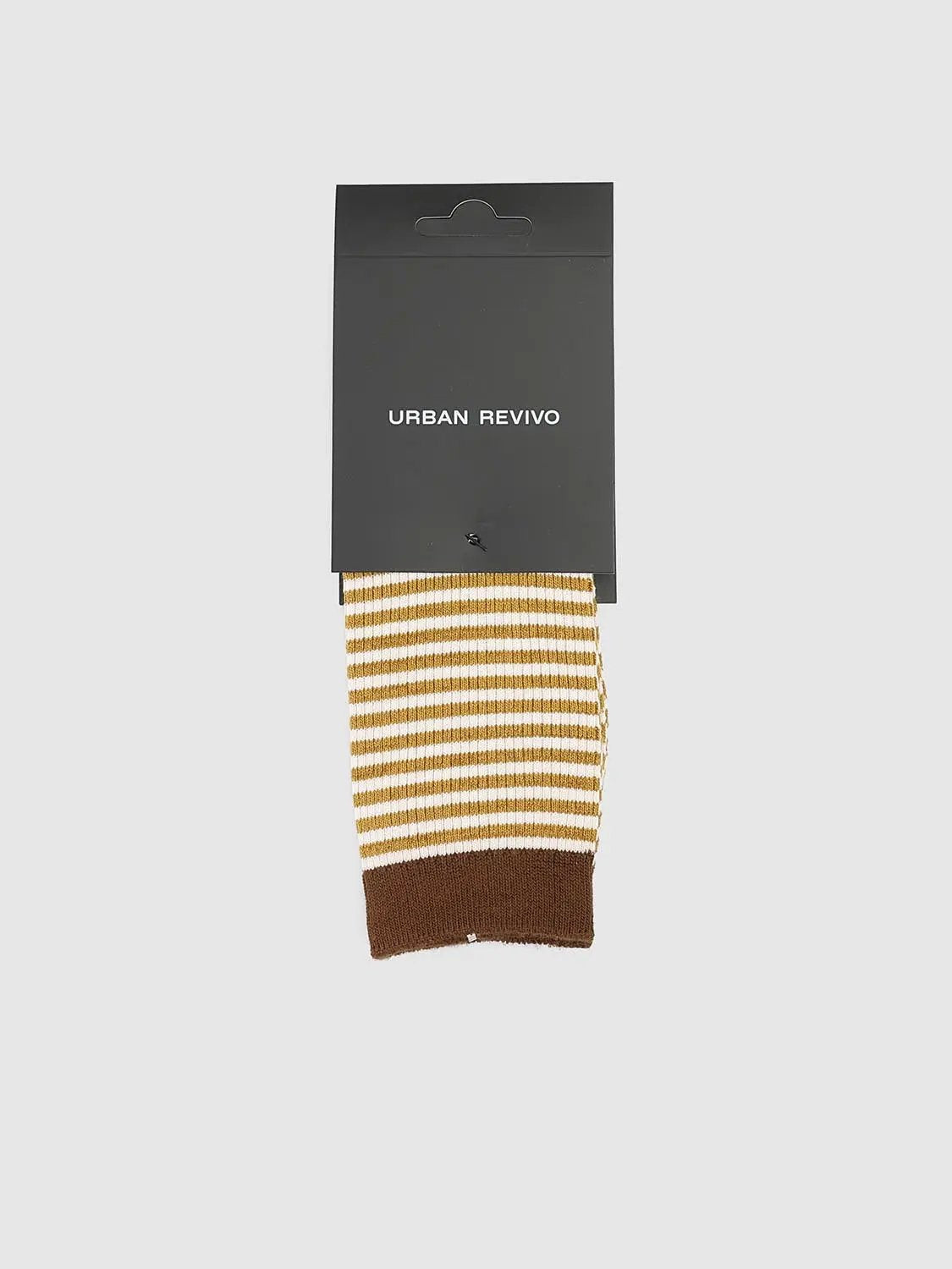 Horizontal Striped Cotton Blend Knit Socks