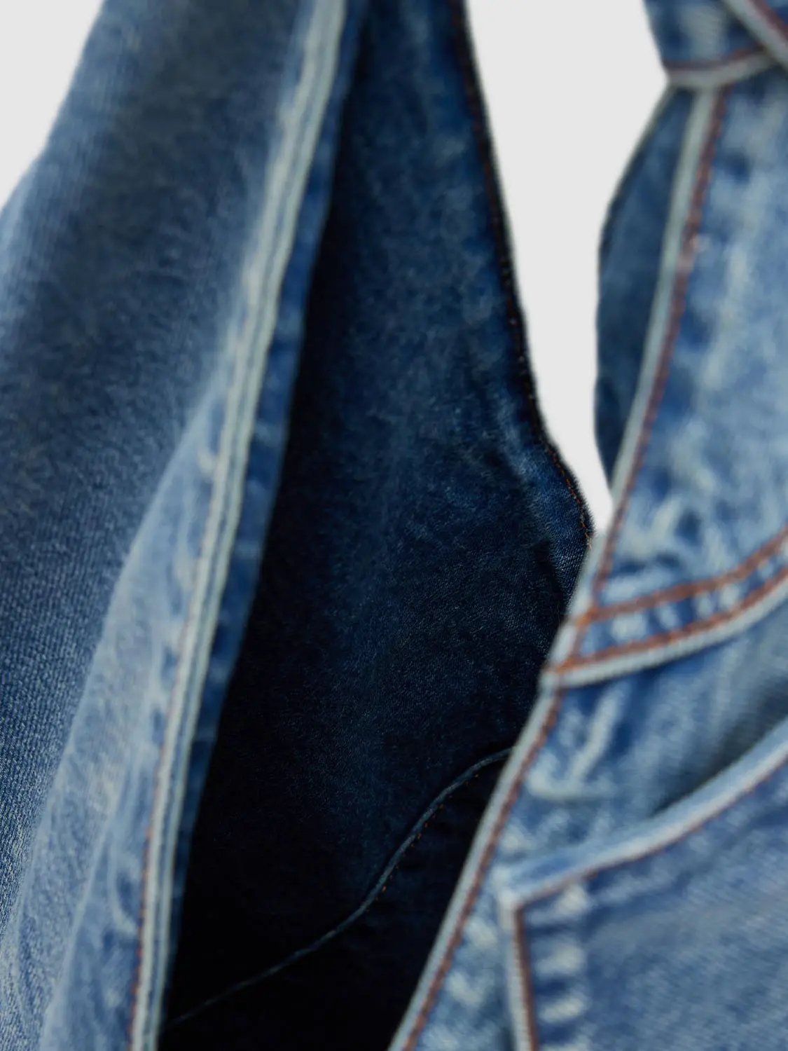 Knot Handles Patchwork Denim Shoulder Bag
