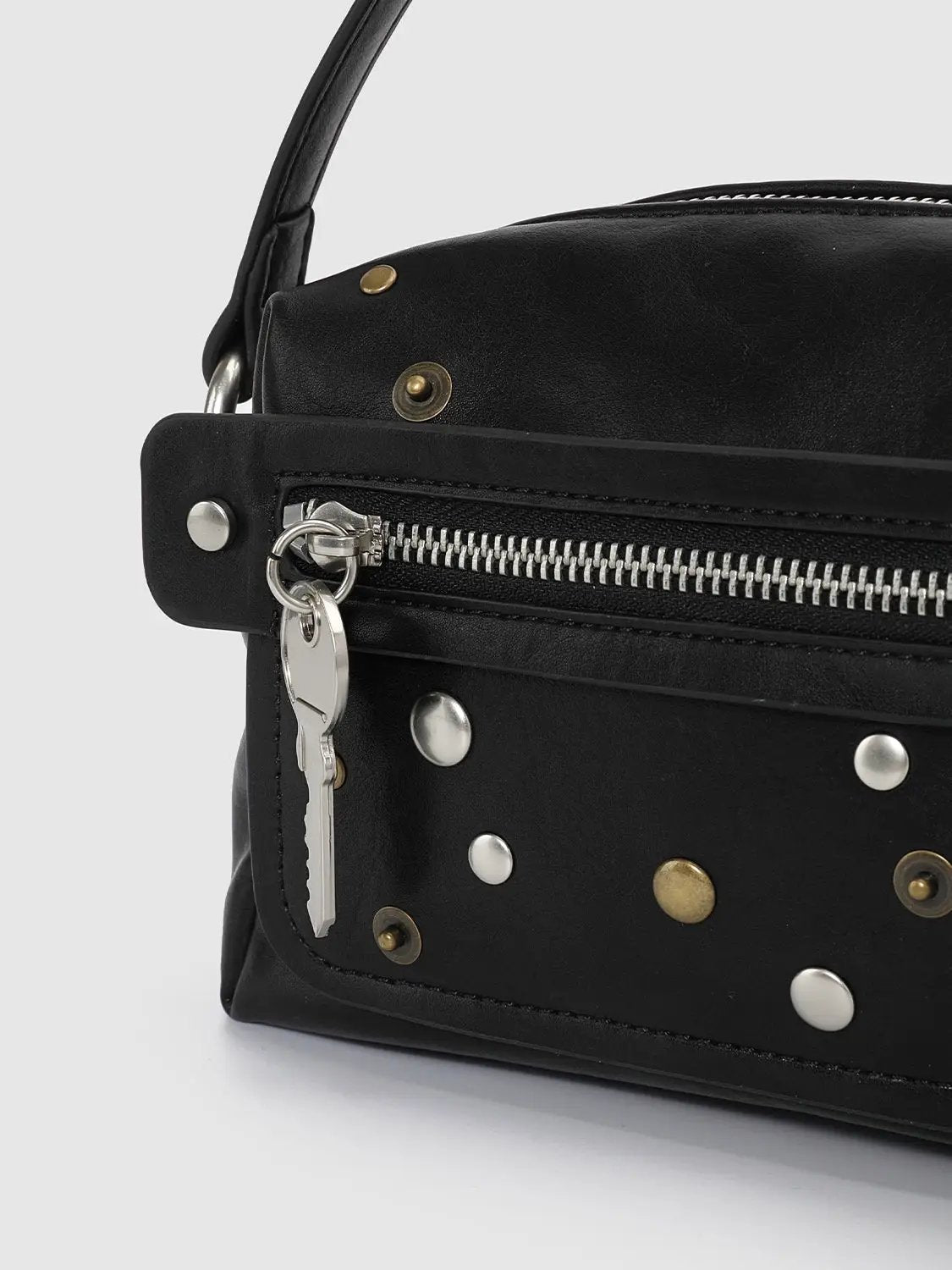 Top Handle And Crossbody Studded Mini Bag