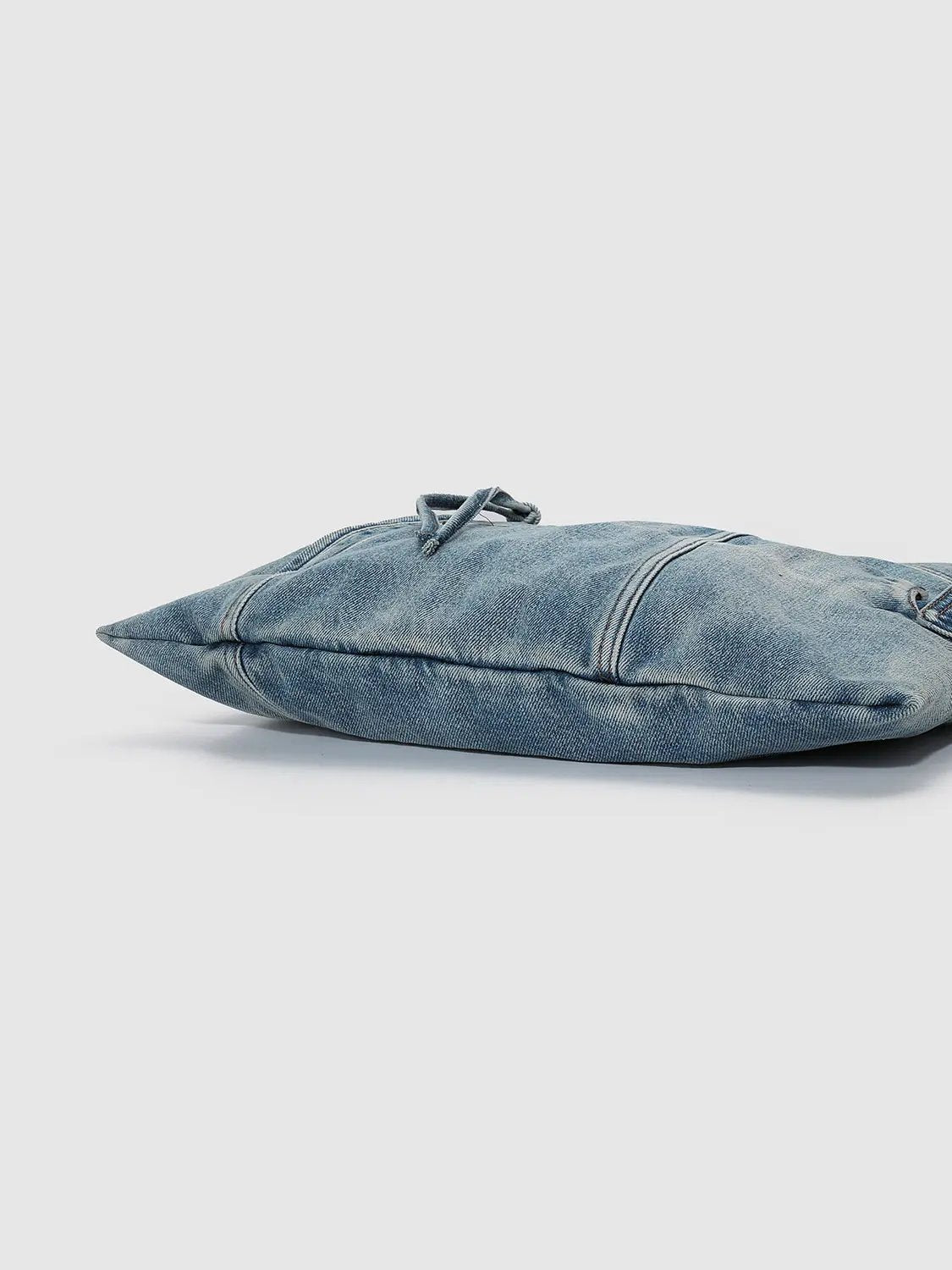 Wash Denim Multi Pocket Large Tote Shoulder Bag