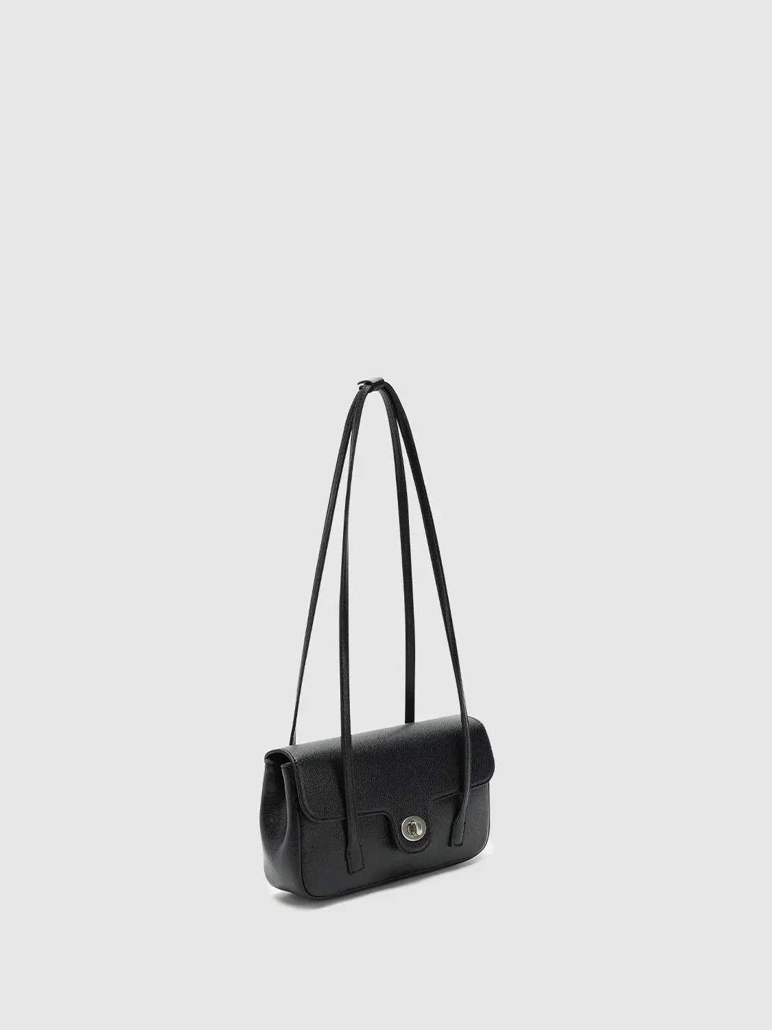 Faux Leather Minimalist Structured Shoulder Bag
