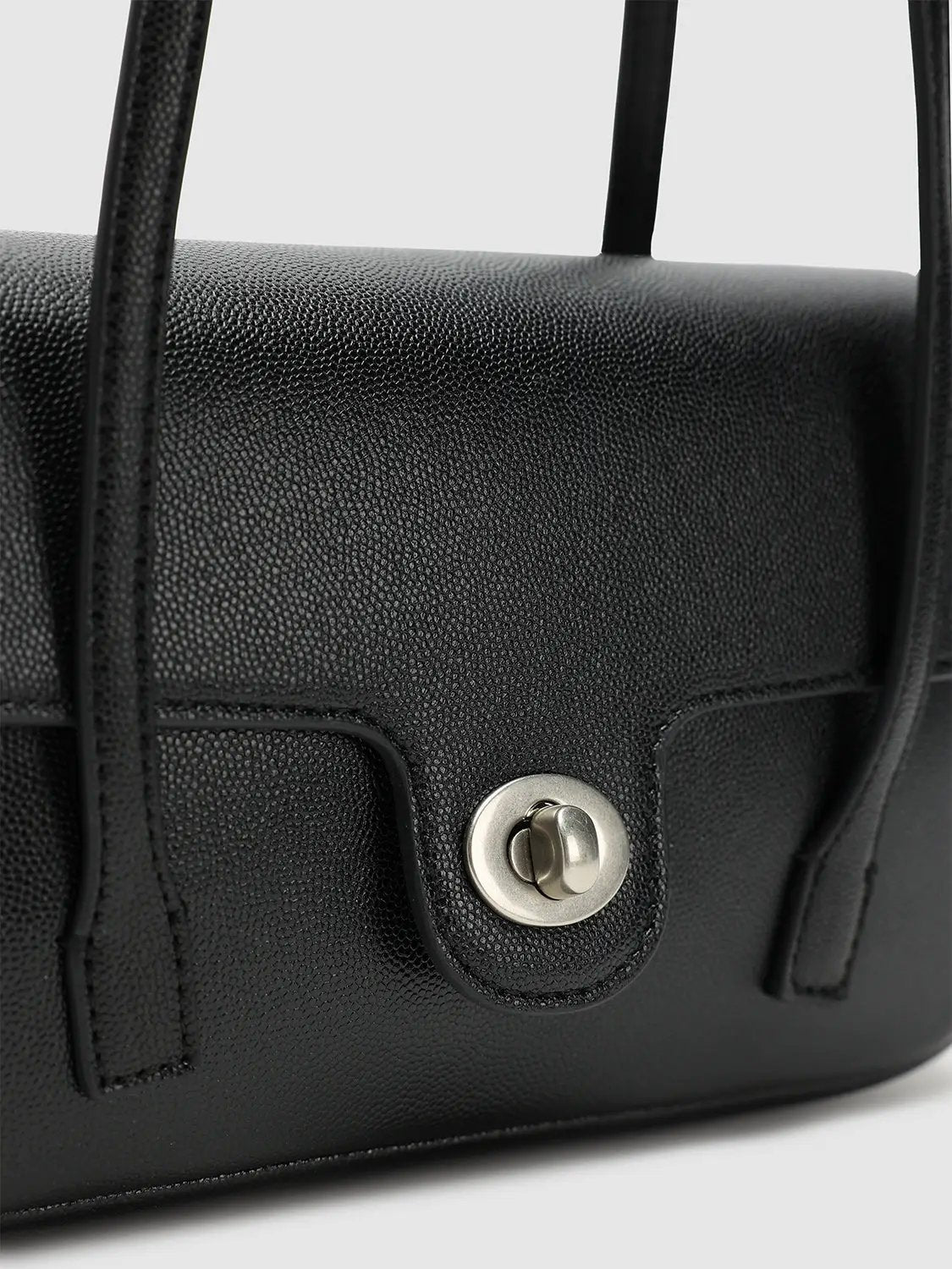 Faux Leather Minimalist Structured Shoulder Bag