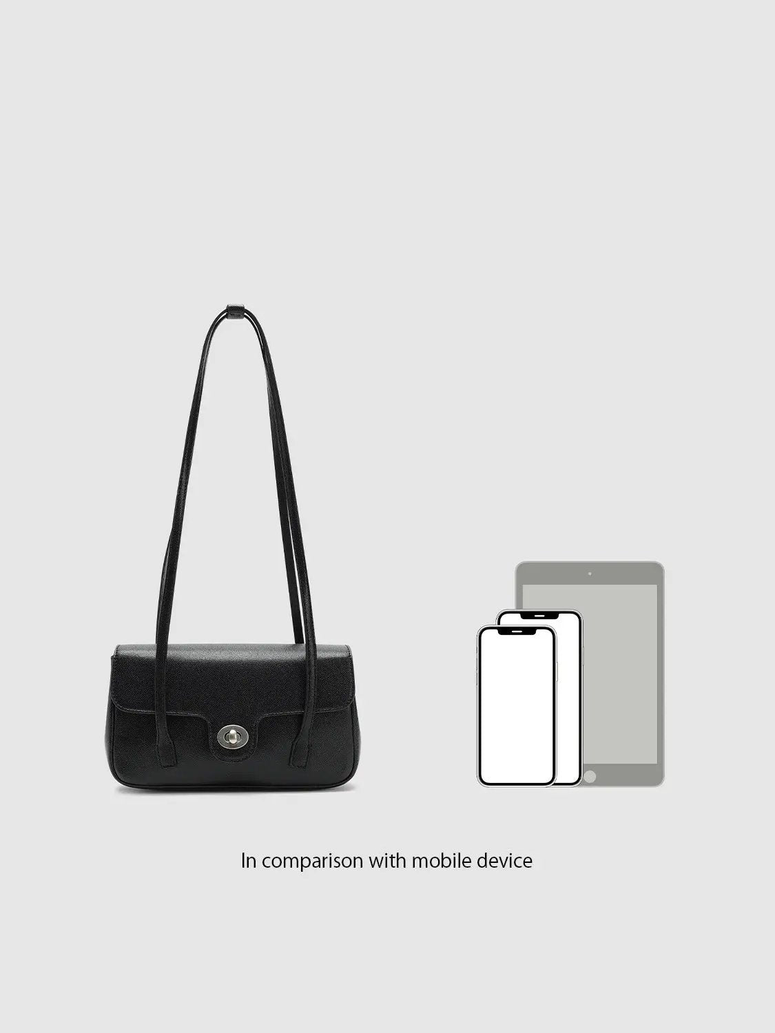 Faux Leather Minimalist Structured Shoulder Bag