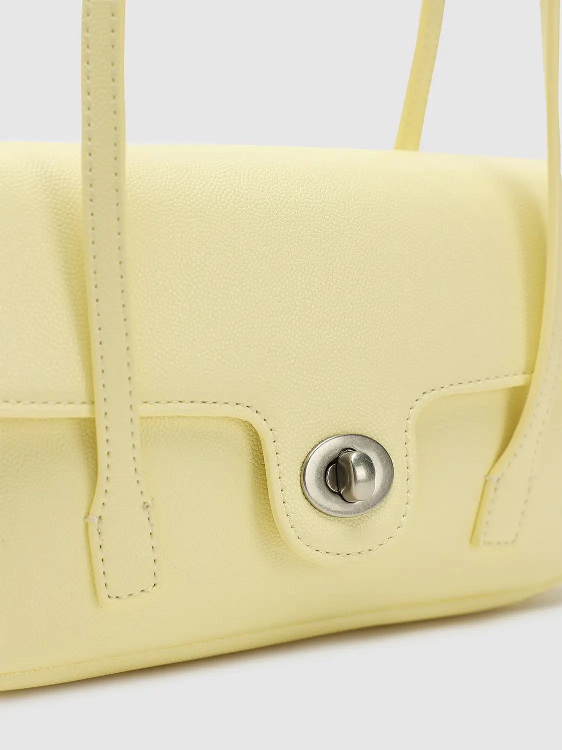Faux Leather Minimalist Structured Shoulder Bag