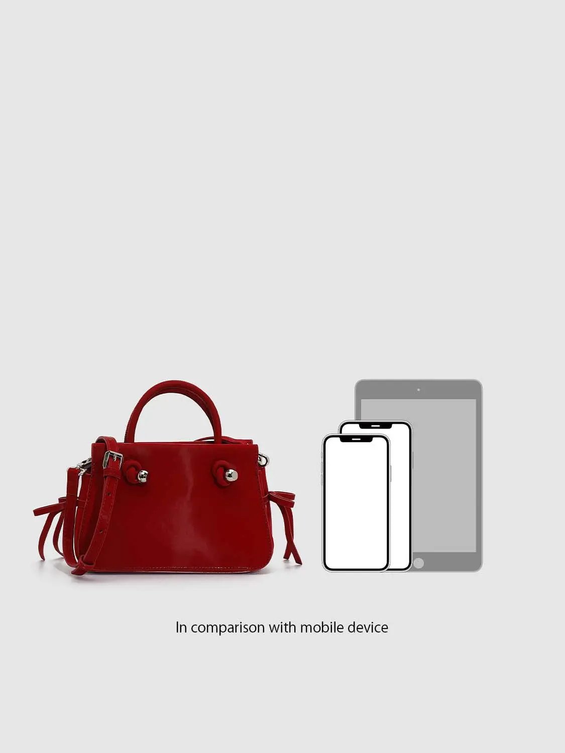 Mini Bow Decor Faux Leather Top Handle Bag
