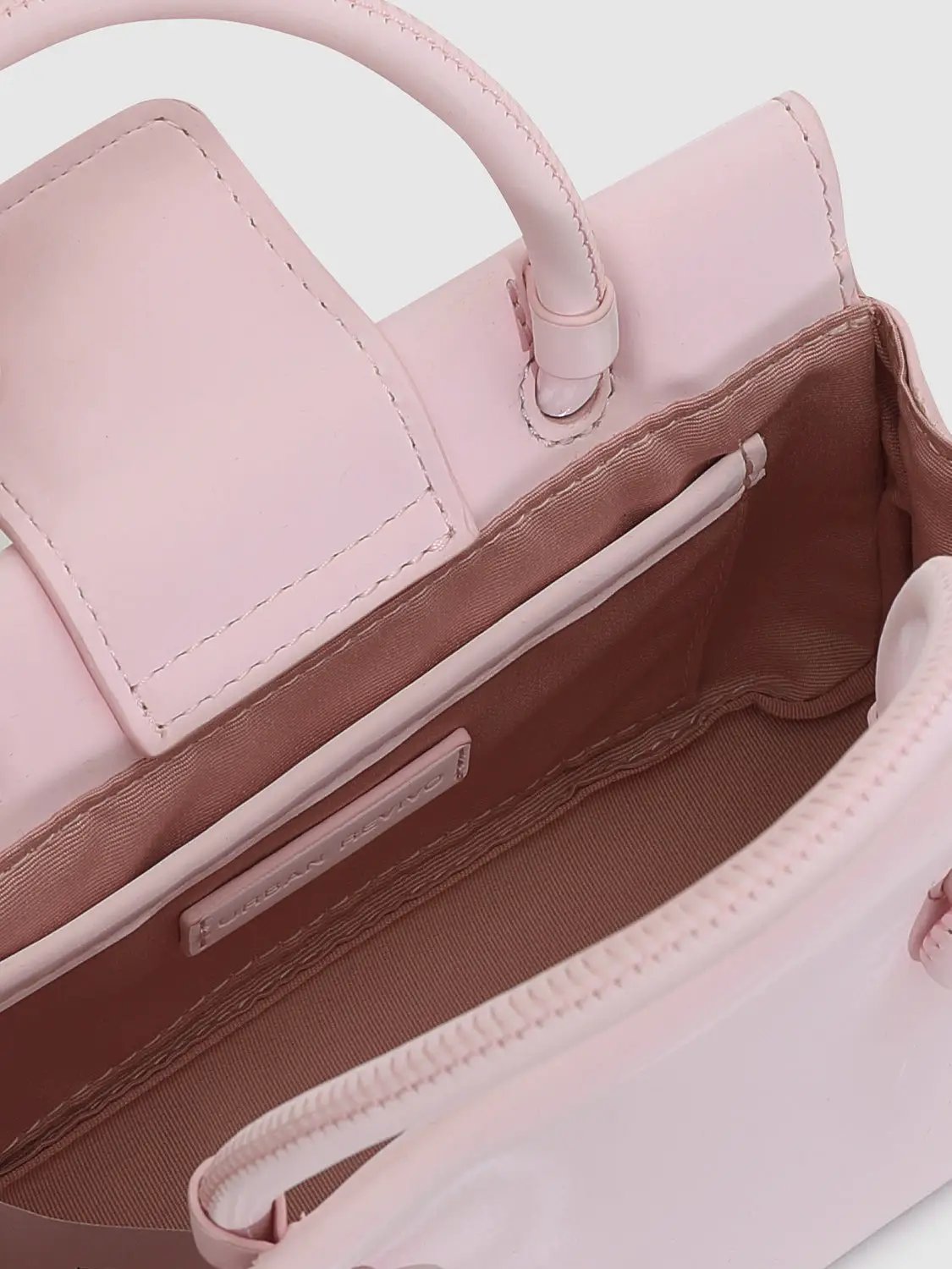 Mini Bow Decor Faux Leather Top Handle Bag