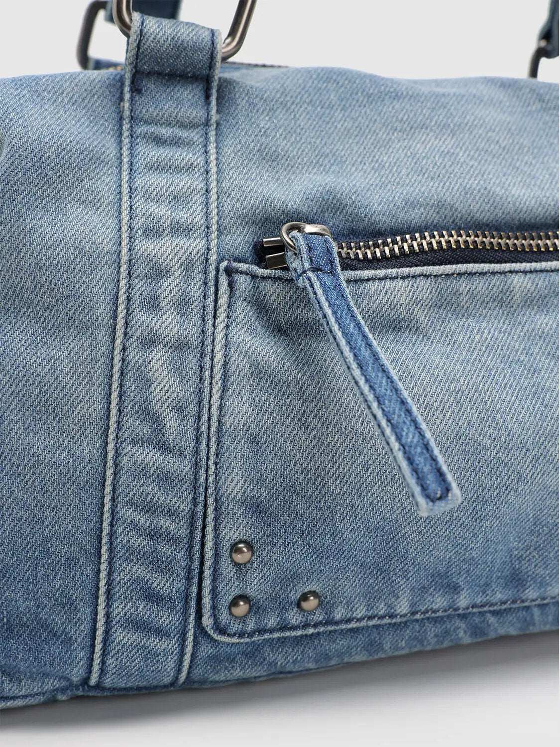 Washed Denim Large-Capacity Shoulder Bag