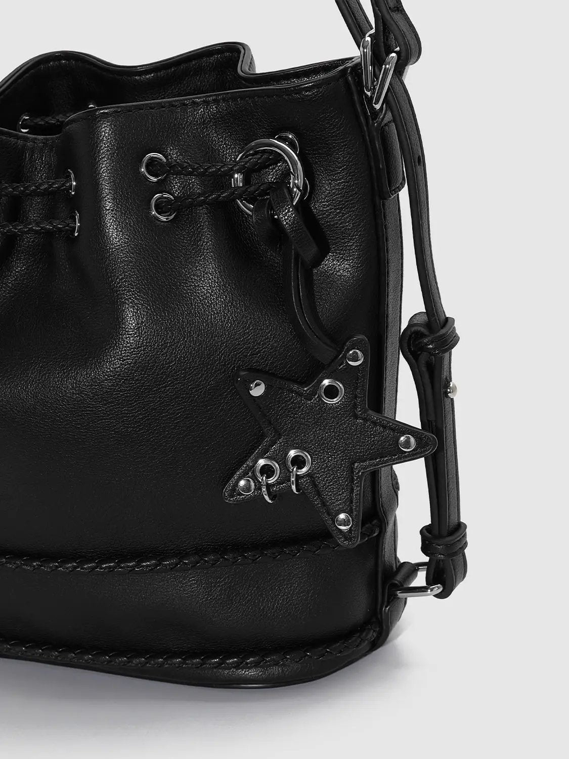 Textured Shell Tassel Detail Compact Backpack