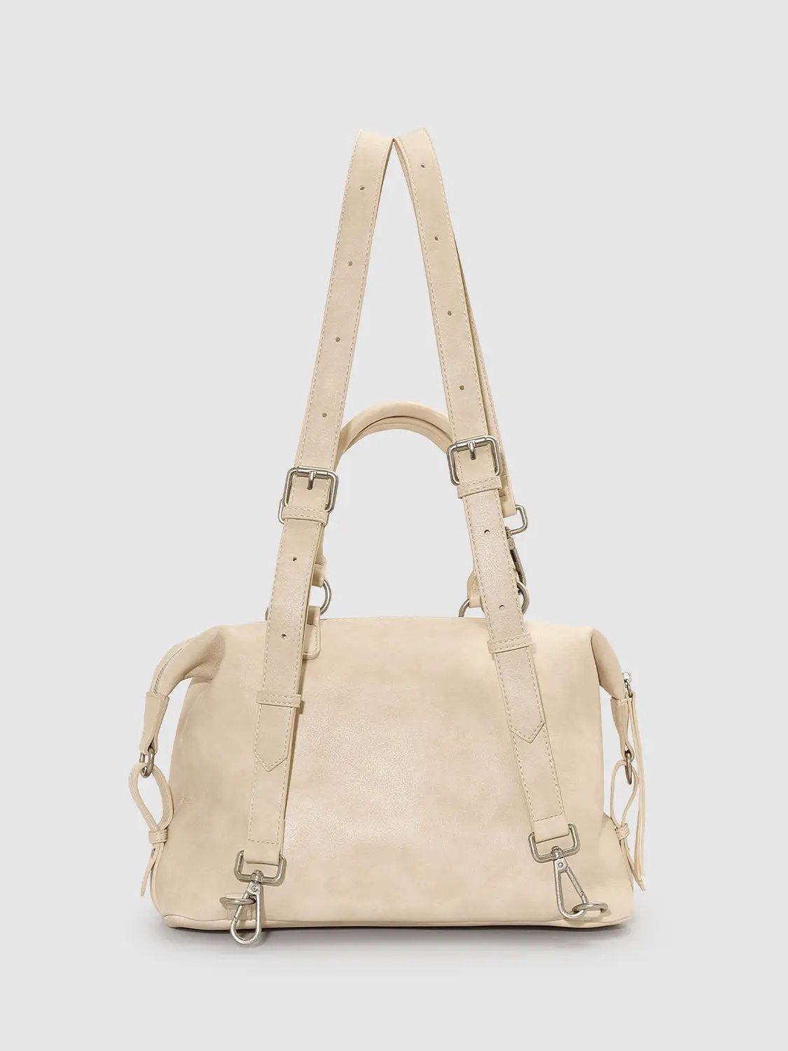 Faux Leather Zipper Front Pocket Shoulder Bag