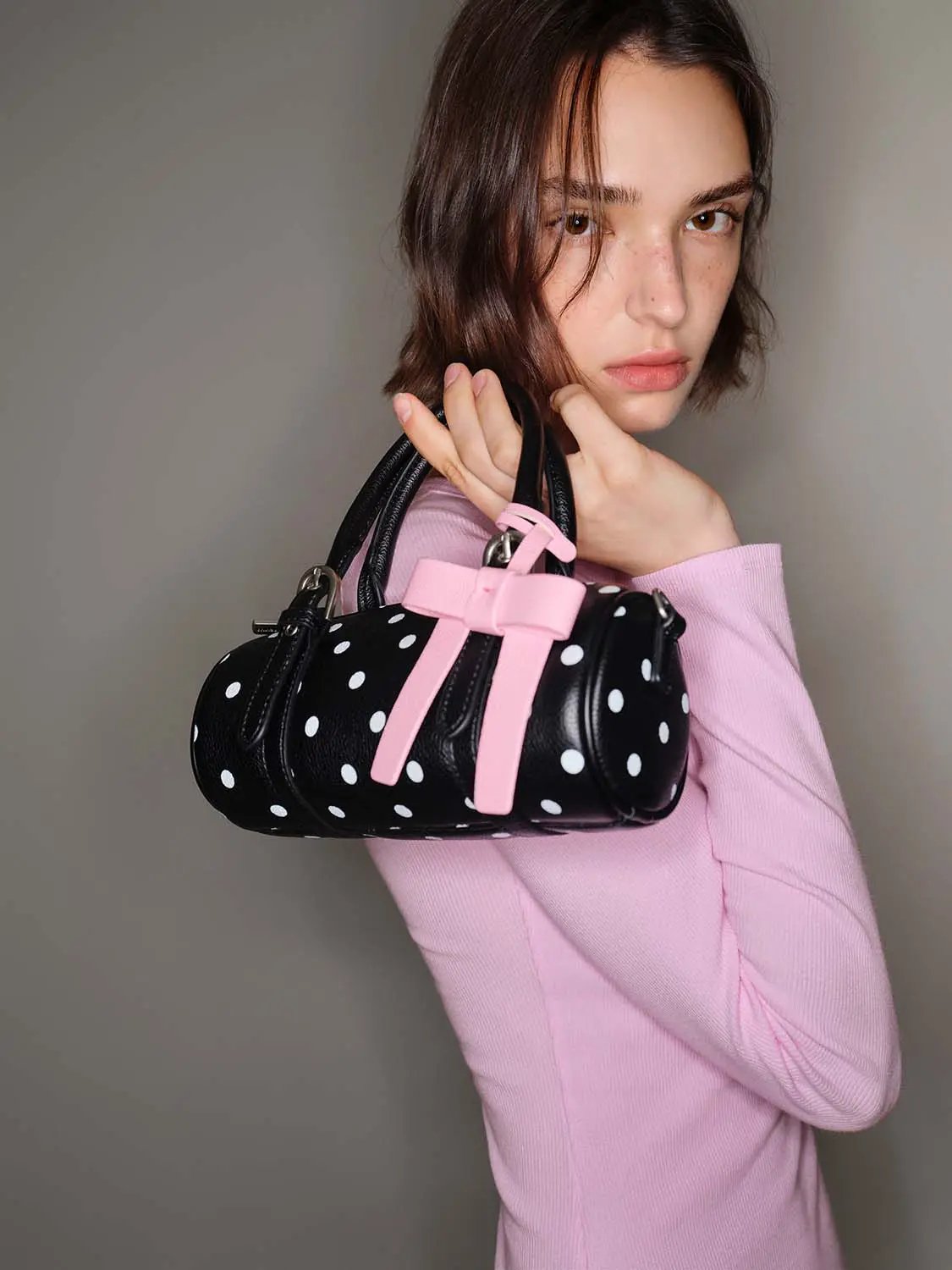 Playful Polka Dot Bow Accent Bag