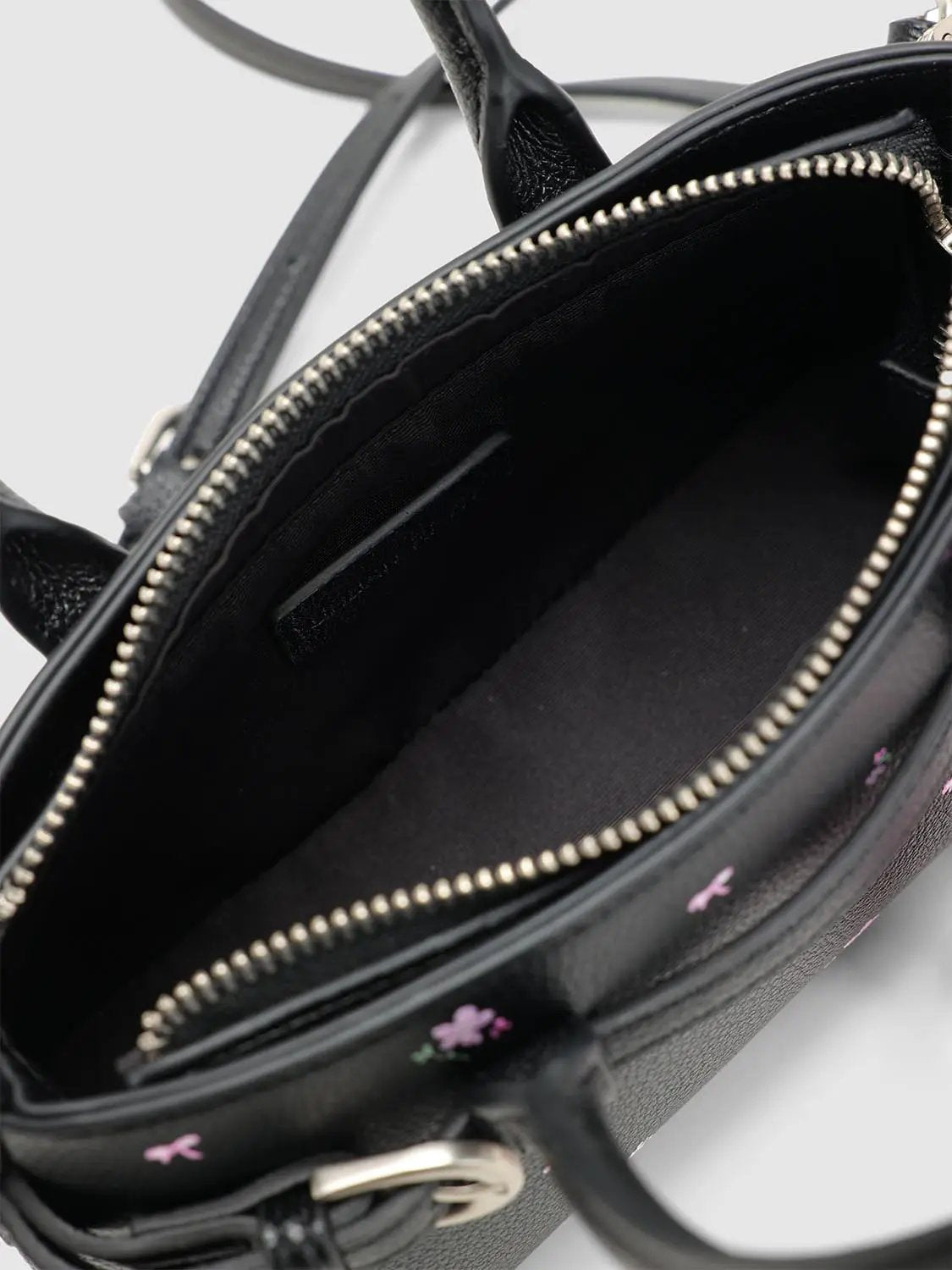 Crossbody Floral Print Pink Bow Charm Bag