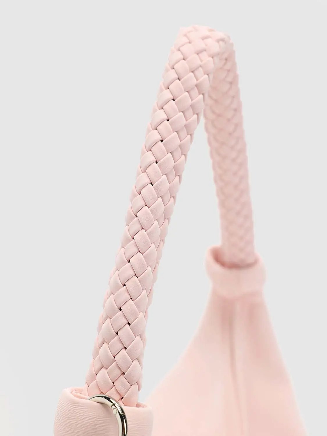Faux Leather Braided Handle Shoulder Bag