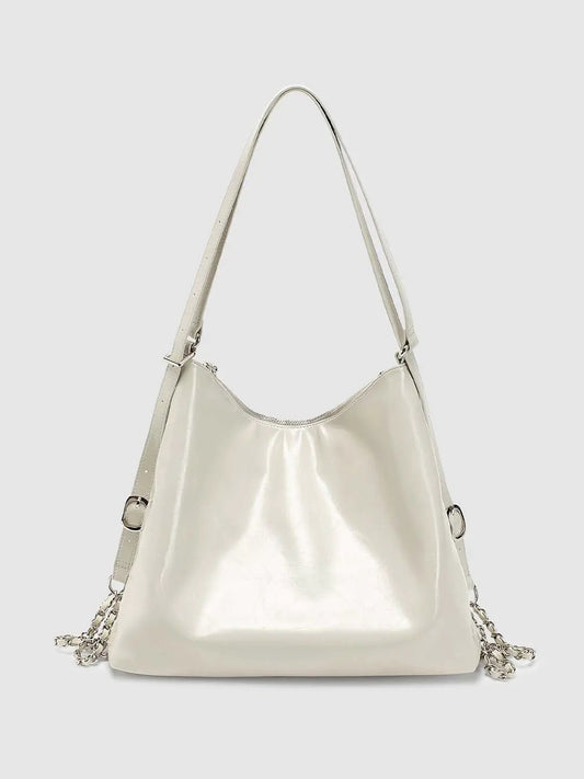 Chain Decor Large Capacity Soft Shoulder Tote Bag