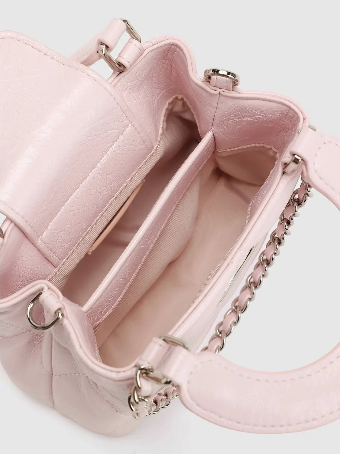 Diamond Quilted Top Handle Crossbody Bag