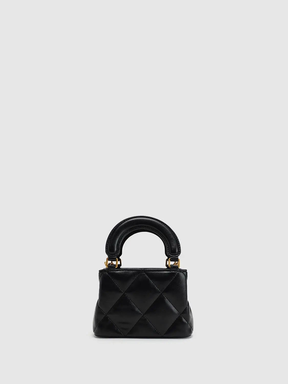 Quilted Artificial Leather Top Handle Crossbody Bag