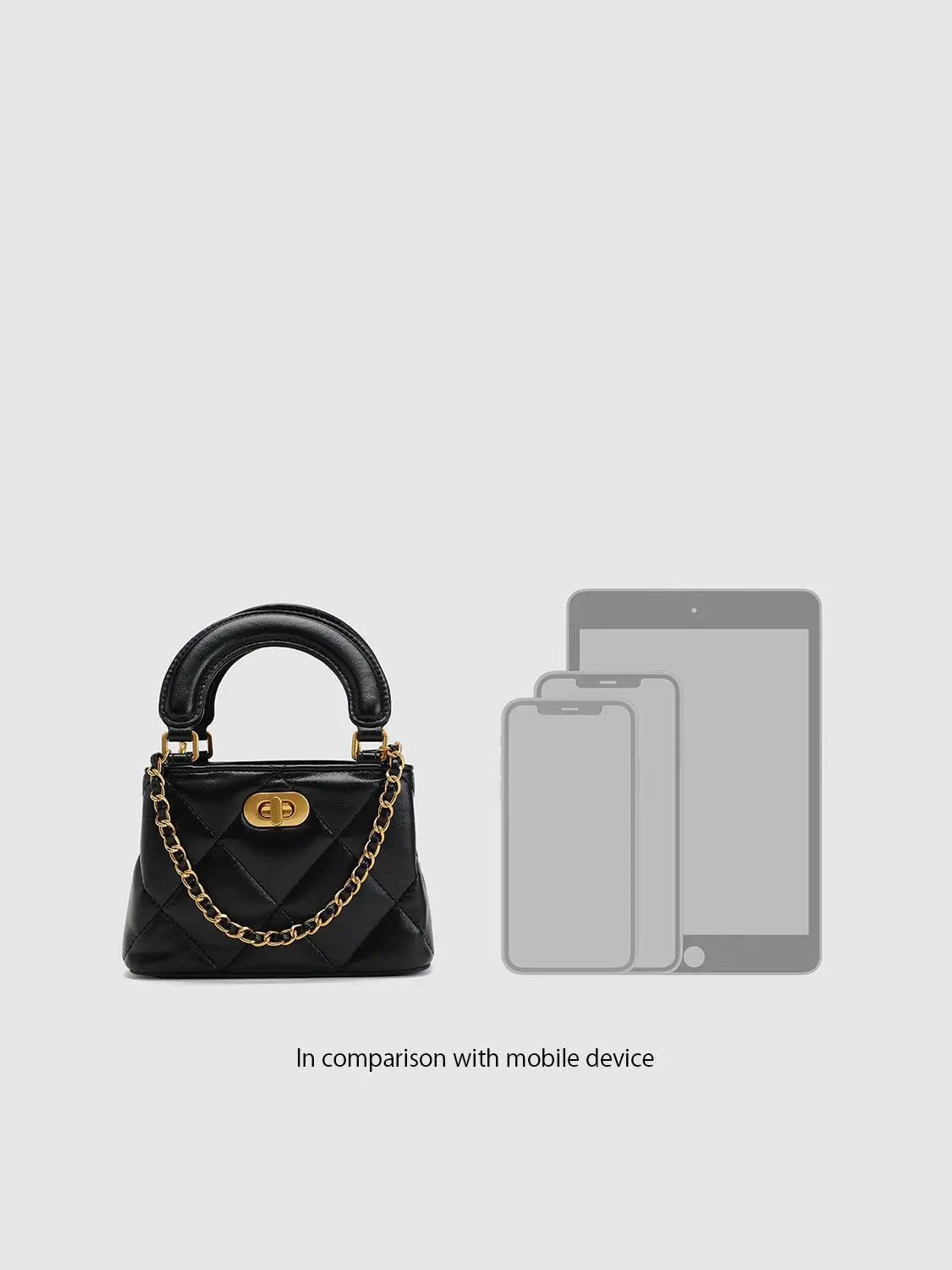 Quilted Artificial Leather Top Handle Crossbody Bag