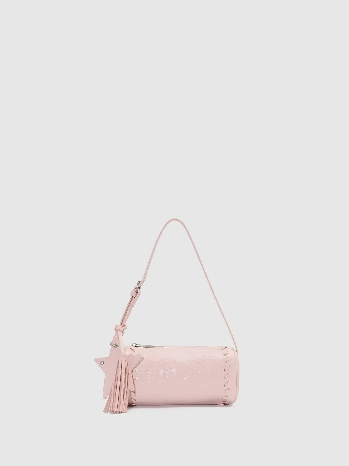Pastel Yellow Star Tassel Accent Studded Edges Shoulder Bag