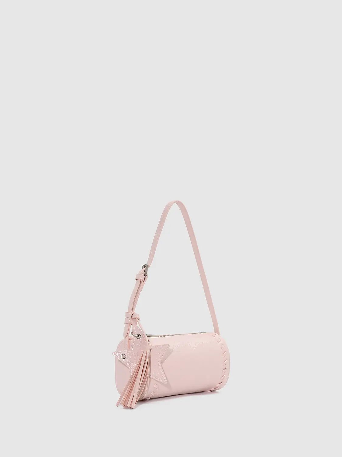 Pastel Yellow Star Tassel Accent Studded Edges Shoulder Bag
