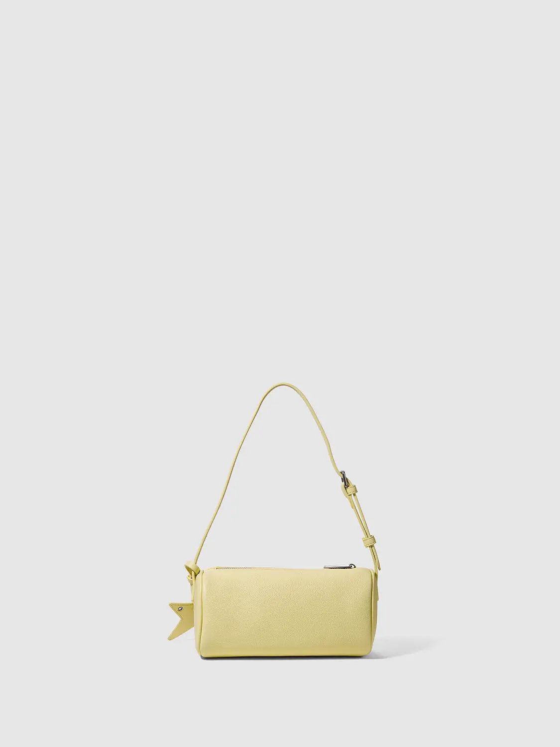 Pastel Yellow Star Tassel Accent Studded Edges Shoulder Bag