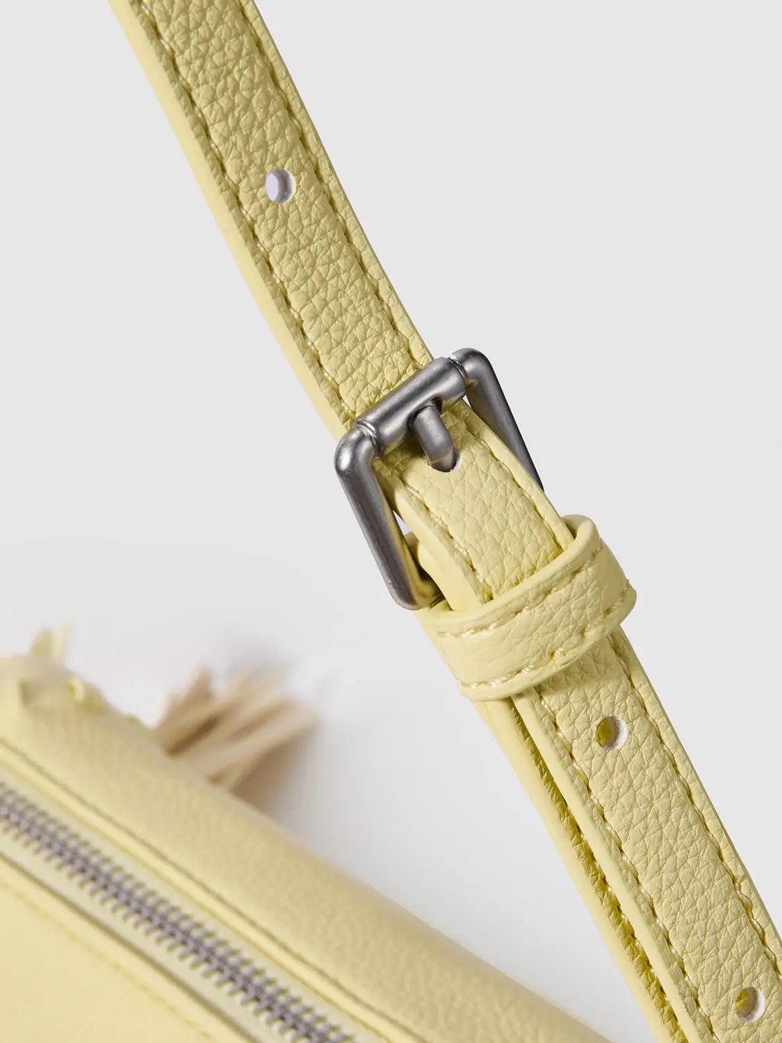 Pastel Yellow Star Tassel Accent Studded Edges Shoulder Bag
