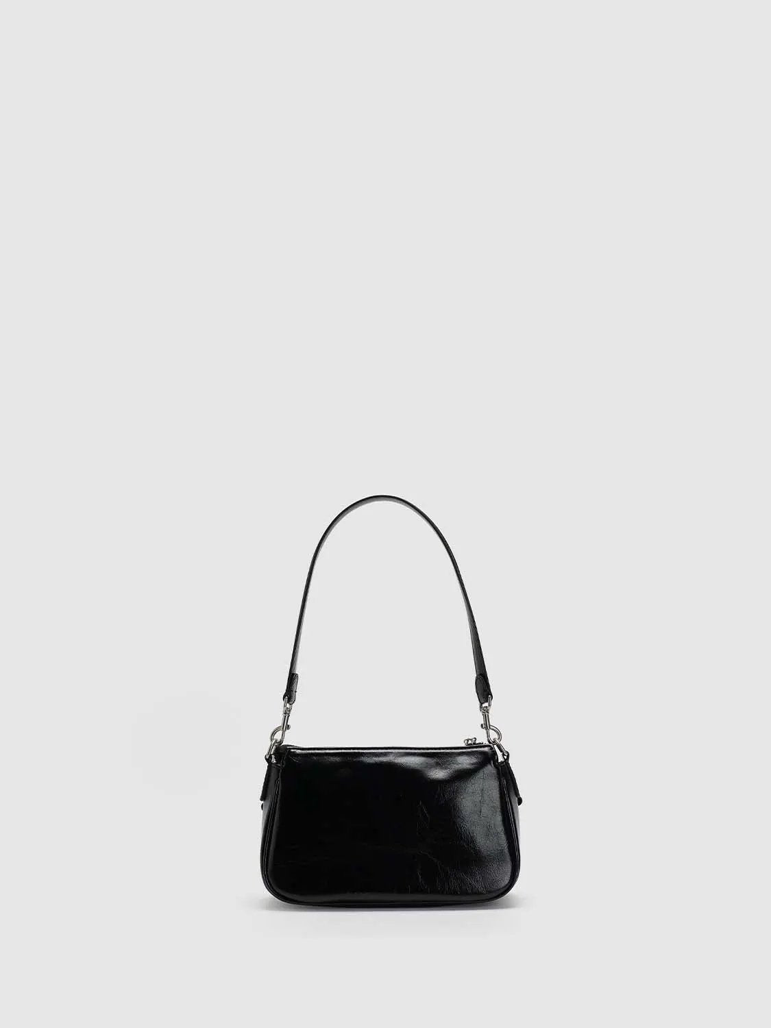 Shiny Leather Buckle Flap Y2K Shoulder Underarm Bag