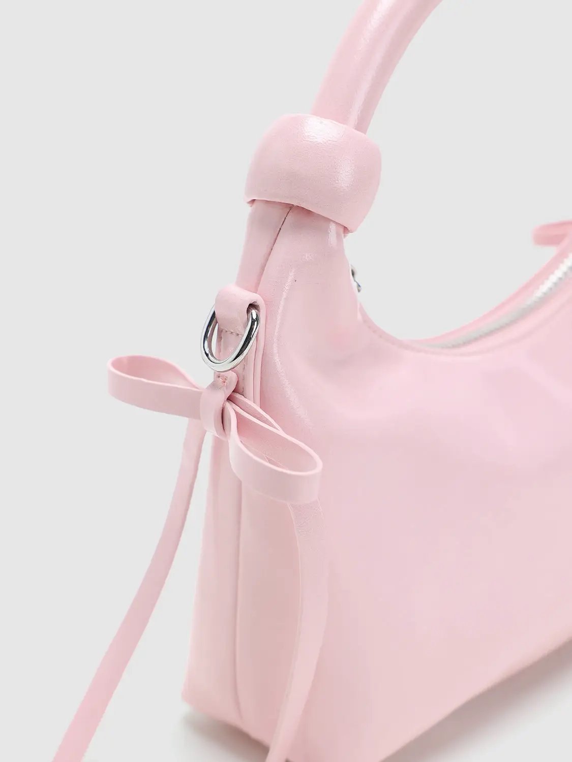 Pastel Pink Mini Top Handle Crossbody Bag