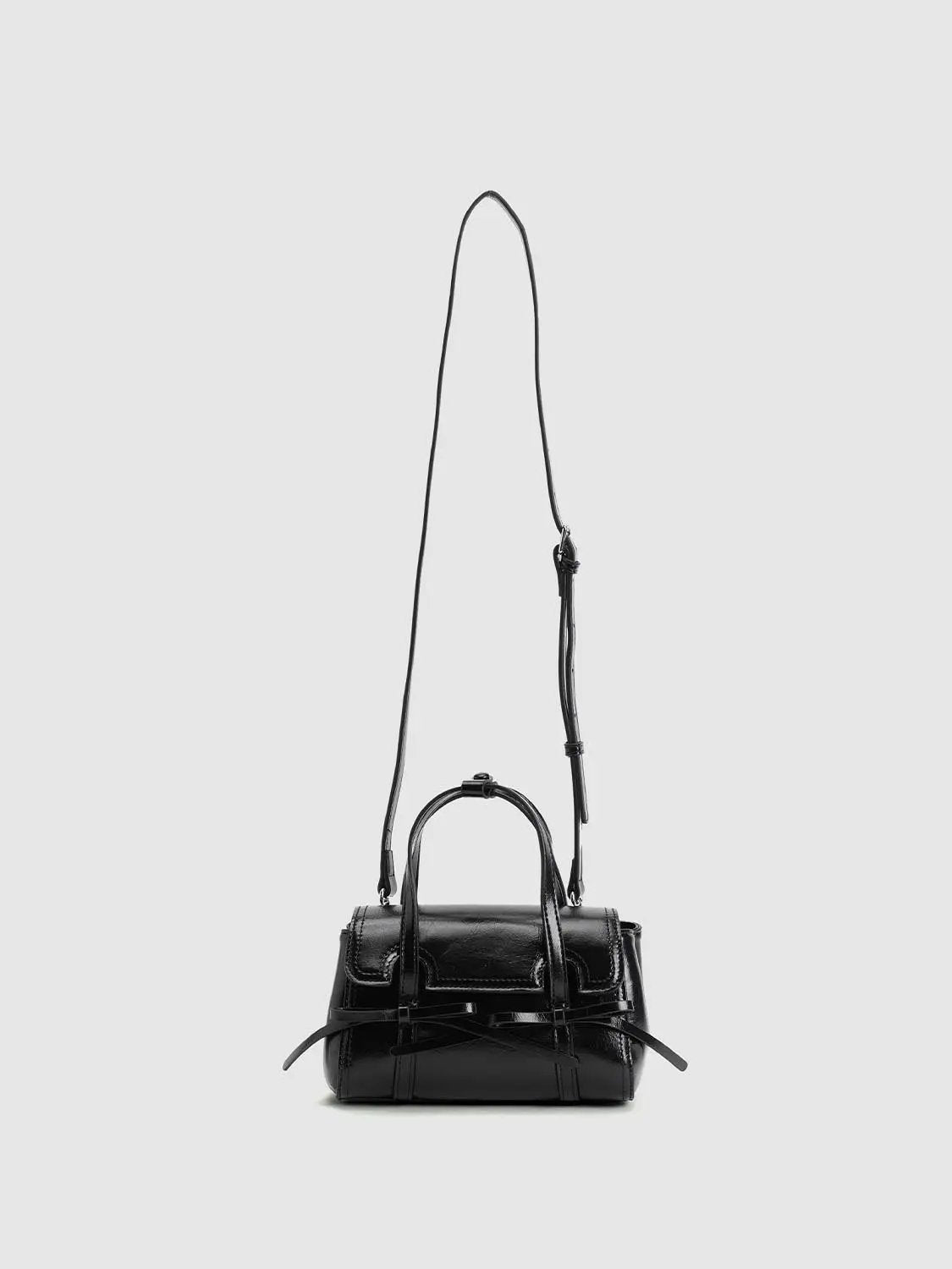 Burgundy Bow Front Top Handle Crossbody Bag