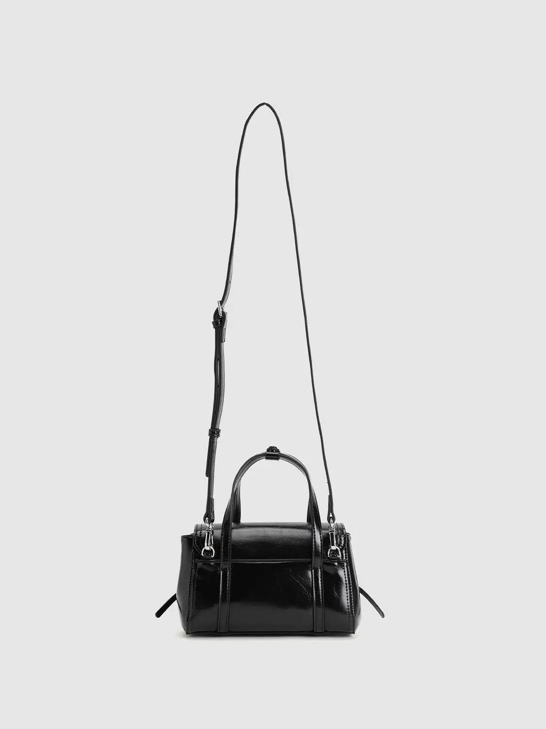 Burgundy Bow Front Top Handle Crossbody Bag
