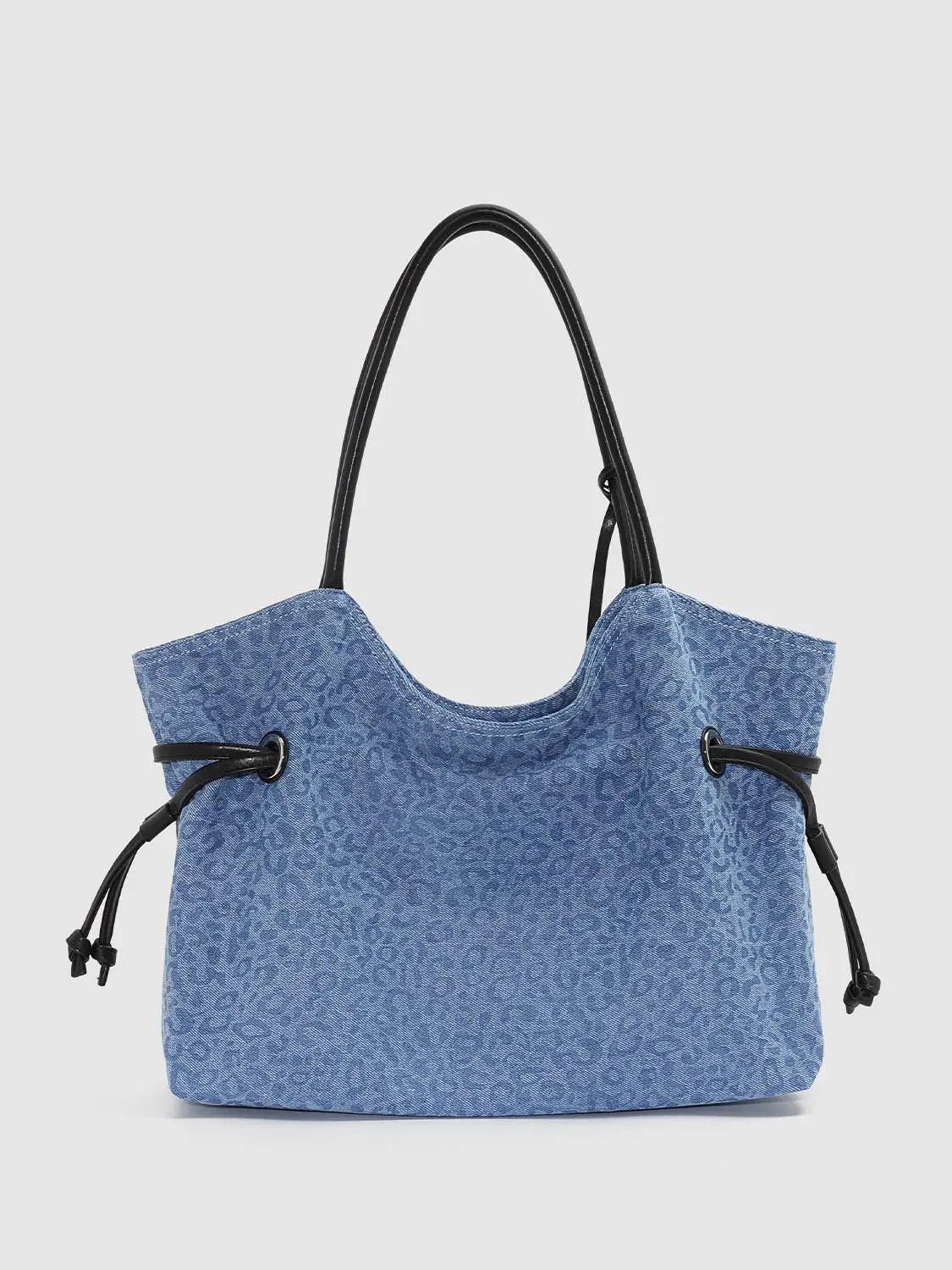 Blue Star Drawstring Textile Shopper Bag